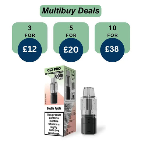Shop Double Apple Crystal Pro CP10k Prefilled Pods - £4.99 or 3 For £12 - Double Apple Crystal Pro CP10k Prefilled Pods - £4.99 or 3 For £12 - Vape Blaze