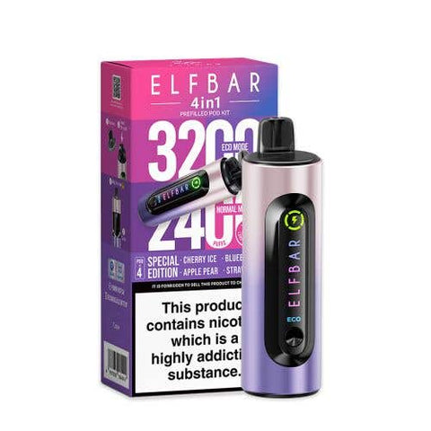 Shop Elf Bar 4 - in - 1 3200 Prefilled Pod Kit - Elf Bar 4 - in - 1 3200 Prefilled Pod Kit Box of 5 - Special Edition - vapeukwholesale - Vape Blaze
