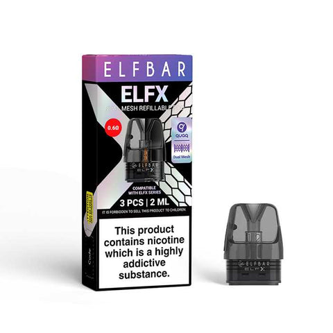 Shop Elf Bar ELFX Replacement Refillable Pods - Pack of 3 - Elf Bar ELFX Replacement Refillable Pods - Pack of 3 - Vape Blaze