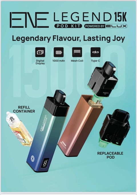 Shop Elux ENE Legend 15k Pod Vape Kit Pack of 5 - Elux ENE Legend 15k Vape Pod Kit Pack of 5 Simbavapes - Vape Blaze