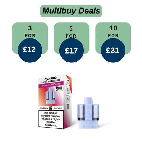 Shop Fizzy Cherry / Cherry Ice Crystal Pro Switch 30k Prefilled Pods - £5.99 or 3 For £12 - Fizzy Cherry / Cherry Ice Crystal Pro Switch 30k Prefilled Pods - £5.99 or 3 For £12 - Vape Blaze