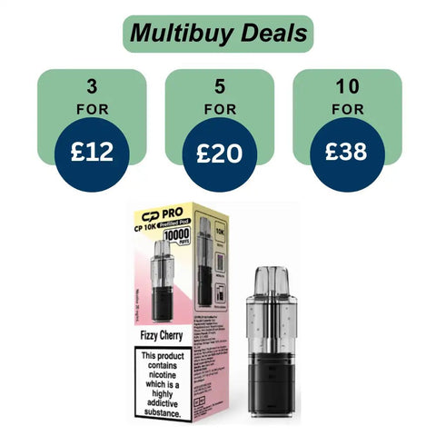 Shop Fizzy Cherry Crystal Pro CP10k Prefilled Pods - £4.99 or 3 For £12 - Fizzy Cherry Crystal Pro CP10k Prefilled Pods - £4.99 or 3 For £12 - Vape Blaze