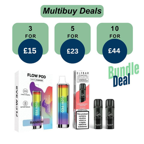 Shop Flow Pod CP600 Pod Kit + Elf Bar 600 Prefilled Pods (Bundle) - Flow Pod CP600 Pod Kit + Elf Bar 600 Prefilled Pods (Bundle) - Vape Blaze