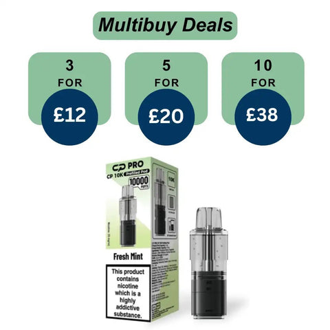 Shop Fresh Mint Crystal Pro CP10k Prefilled Pods - £4.99 or 3 For £12 - Fresh Mint Crystal Pro CP10k Prefilled Pods - £4.99 or 3 For £12 - Vape Blaze