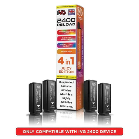 Shop IVG 2400 Reload 4IN1 Prefilled Pods - IVG 2400 Reload 4IN1 Prefilled Pods - Vape Blaze