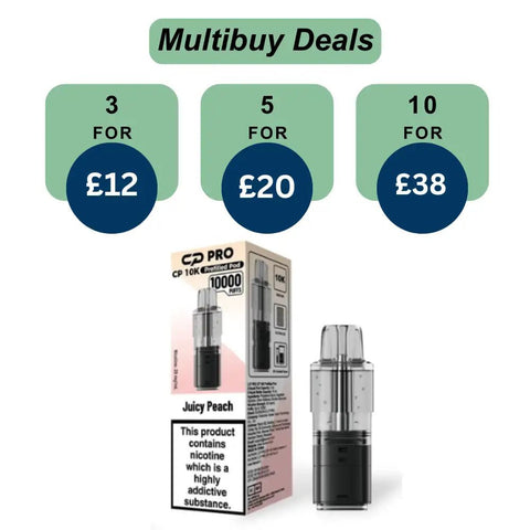 Shop Juicy Peach Crystal Pro CP10k Prefilled Pods - £4.99 or 3 For £12 - Juicy Peach Crystal Pro CP10k Prefilled Pods - £4.99 or 3 For £12 - Vape Blaze