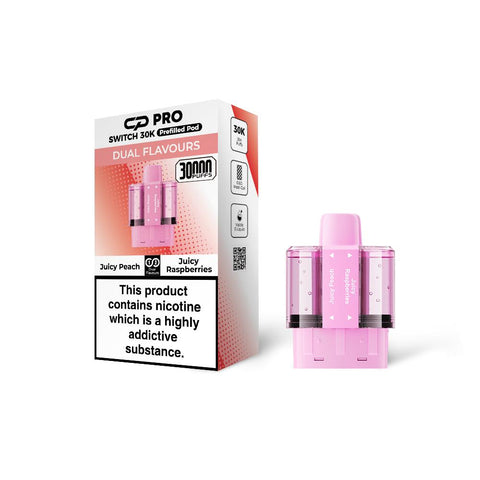 Shop Juicy Peach / Juicy Raspberries - CP Pro Switch 30k Prefilled Pods - CP Pro Switch 30k Prefilled Pods - Buy 1 Get 1 Free - Vape Blaze
