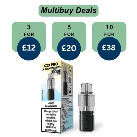 Shop Juicy Raspberries Crystal Pro CP 10k Prefilled Pods - £4.99 or 3 For £12 - Juicy Raspberries Crystal Pro CP 10k Prefilled Pods - £4.99 or 3 For £12 - Vape Blaze
