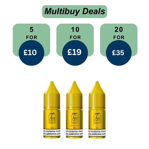 Shop Kingston Au Gold Bar Salts 10ml E - liquids - Box of 10 - Kingston Au Gold Bar Salts 10ml E - liquids - Box of 10 - Vape Blaze