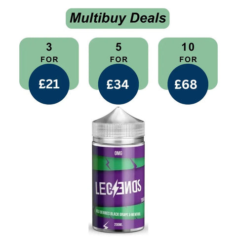 Shop Legends 200ML Eliquid Shortfill | £7.99 Only | 3 For £21 - Legends 200ML Eliquid Shortfill | £7.99 Only | 3 For £21 - Vape Blaze