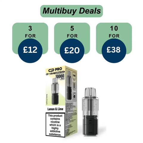 Shop Lemon Lime Crystal Pro CP10k Prefilled Pods - £4.99 or 3 For £12 - Lemon Lime Crystal Pro CP10k Prefilled Pods - £4.99 or 3 For £12 - Vape Blaze