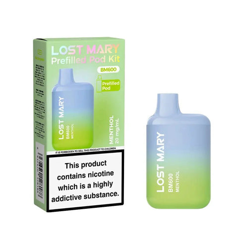 Shop Lost Mary BM600 Prefilled Pod Vape Kit Box of 10 - Lost Mary BM600 Prefilled Pod Vape Kit Box of 10 - Mcr Vape Distro - Vape Blaze