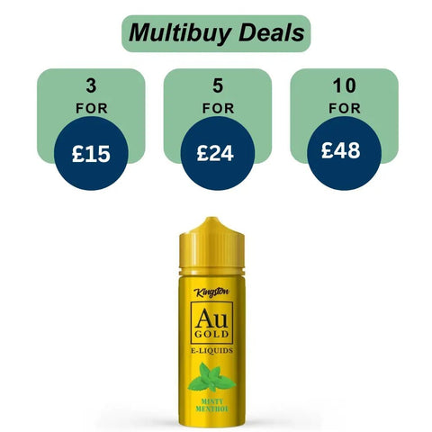 Shop Minty Menthol Kingston AU Gold 100ml E - liquid Shortfill - Minty Menthol Kingston AU Gold 100ml E - liquid Shortfill - Vape Blaze