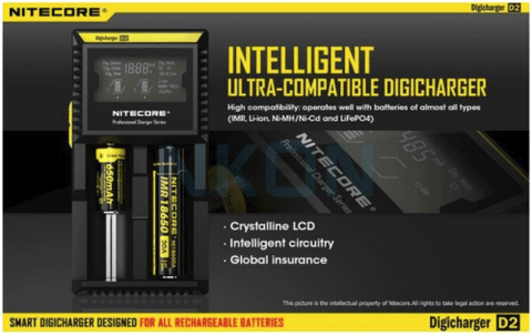 Shop Nitecore Digicharger Battery Charger D2 EU - Nitecore Digicharger Battery Charger D2 EU - Vape Blaze