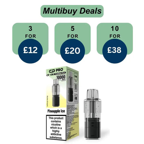 Shop Pineapple Ice Crystal Pro CP10k Prefilled Pods - £4.99 or 3 For £12 - Pineapple Ice Crystal Pro CP10k Prefilled Pods - £4.99 or 3 For £12 - Vape Blaze