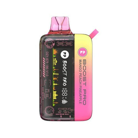 Shop Pyne Pod Boost Pro 20000 Disposable Vape - Box of 5 - Pyne Pod Boost Pro 20000 Disposable Vape - Box of 5 - Wolfvapes.co.uk - Mango Peach Pineapple - Vape Blaze