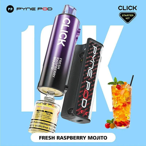 Shop Pyne Pod Click 10K Prefilled Pod Vape - Pyne Pod Click 10K Puff Disposable Vape Kit - Power Vape Shop - Vape Blaze