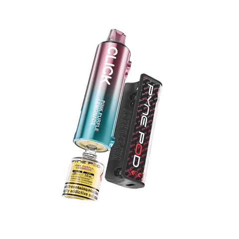 Shop Pyne Pod Click 10k Replacement Pods - Pyne Pod Click 10k Disposable Vape Box of 5 - Pink Purple Lemonade - vapeukwholesale - Vape Blaze
