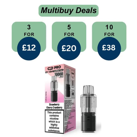 Shop Strawberry Cherry Cranberry Crystal Pro CP10k Prefilled Pods - £4.99 or 3 For £12 - Strawberry Cherry Cranberry Crystal Pro CP10k Prefilled Pods - £4.99 or 3 For £12 - Vape Blaze