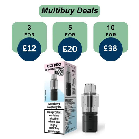 Shop Strawberry Raspberry Ice Crystal Pro CP10k Prefilled Pods - £4.99 or 3 For £12 - Strawberry Raspberry Ice Crystal Pro CP10k Prefilled Pods - £4.99 or 3 For £12 - Vape Blaze