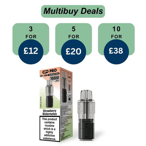 Shop Strawberry Watermelon Crystal Pro CP10k Prefilled Pods Online - £4.99 or 3 For £12 - Strawberry Watermelon Crystal Pro CP10k Prefilled Pods Online - £4.99 or 3 For £12 - Vape Blaze