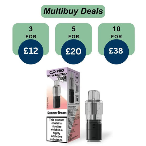 Shop Summer Dream Crystal Pro CP10k Prefilled Pods - £4.99 or 3 For £12 - Summer Dream Crystal Pro CP10k Prefilled Pods - £4.99 or 3 For £12 - Vape Blaze