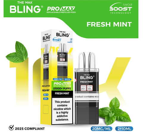 Shop The Bling 10k Pro Max Replacement Pods (BOX OF 5) - The Bling 10k Pro Max Replacement Pods (BOX OF 5) - Wholesale Price ! - Vape Blaze