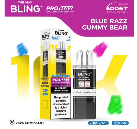 Shop The Bling 10k Pro Max Replacement Pods (BOX OF 5) - The Bling 10k Pro Max Replacement Pods (BOX OF 5) - Wholesale Price ! - Vape Blaze