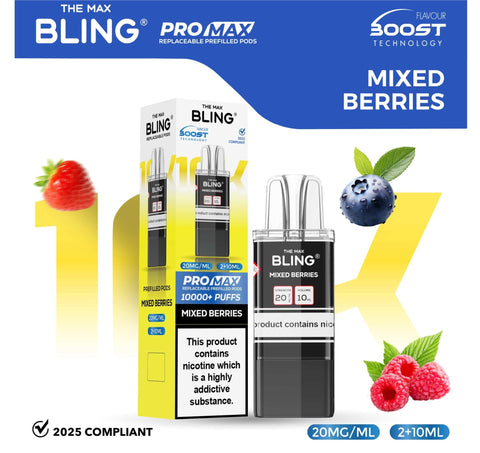 Shop The Bling 10k Pro Max Replacement Pods (BOX OF 5) - The Bling 10k Pro Max Replacement Pods (BOX OF 5) - Wholesale Price ! - Vape Blaze