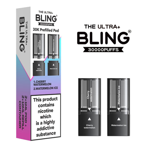 Shop The Bling Ultra Plus 30k Replacement Pods Box of 5 - The Bling Ultra Plus 30k Replacement Pods Box of 5 - Wholesale Price ! - Vape Blaze