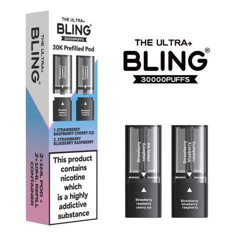 Shop The Bling Ultra Plus 30k Replacement Pods Box of 5 - The Bling Ultra Plus 30k Replacement Pods Box of 5 - Wholesale Price ! - Vape Blaze
