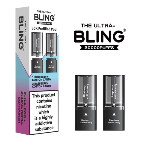 Shop The Bling Ultra Plus 30k Replacement Pods Box of 5 - The Bling Ultra Plus 30k Replacement Pods Box of 5 - Wholesale Price ! - Vape Blaze