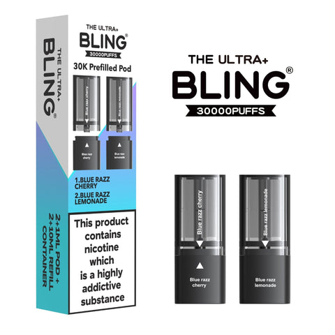 Shop The Bling Ultra Plus 30k Replacement Pods Box of 5 - The Bling Ultra Plus 30k Replacement Pods Box of 5 - Wholesale Price ! - Vape Blaze