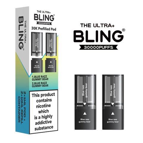Shop The Bling Ultra Plus 30k Replacement Pods Box of 5 - The Bling Ultra Plus 30k Replacement Pods Box of 5 - Wholesale Price ! - Vape Blaze