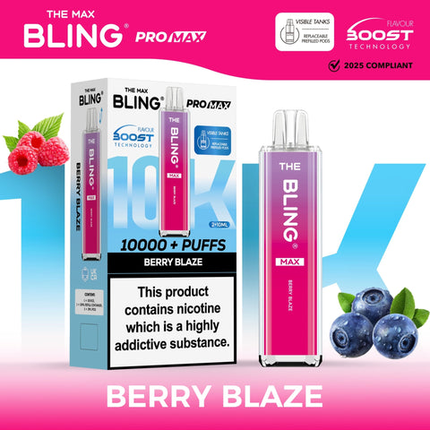 Shop The Crystal Bling Max 10000 Preffilled Vape Kit Box of 5 - The Crystal Bling Max 10000 Preffilled Vape Kit Box of 5 - Vape Blaze