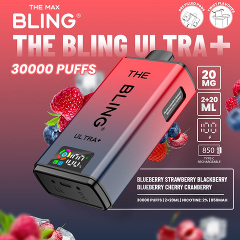 Shop The Crystal Bling Ultra Plus 30k Prefilled Vape Kit Box of 5 - The Crystal Bling Ultra Plus 30k Prefilled Vape Kit Box of 5 - Vape Blaze