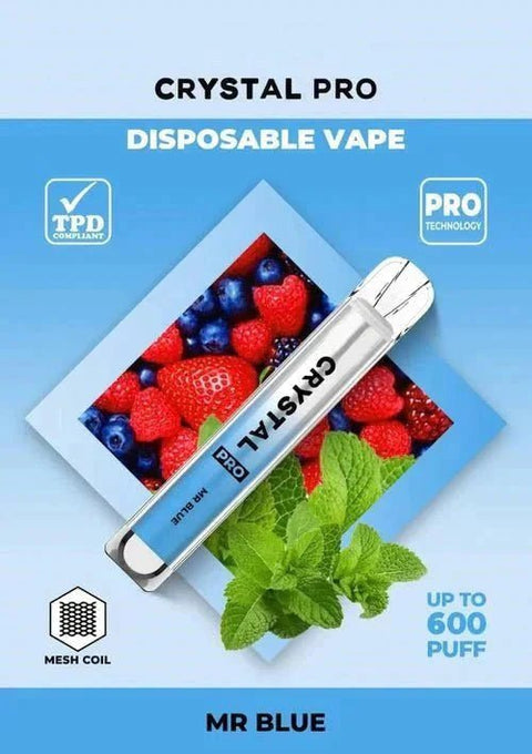 Shop The Crystal Pro 600 Disposable Vape Box of 10 - The Crystal Pro 600 Disposable Vape Box of 10 - Vape Blaze
