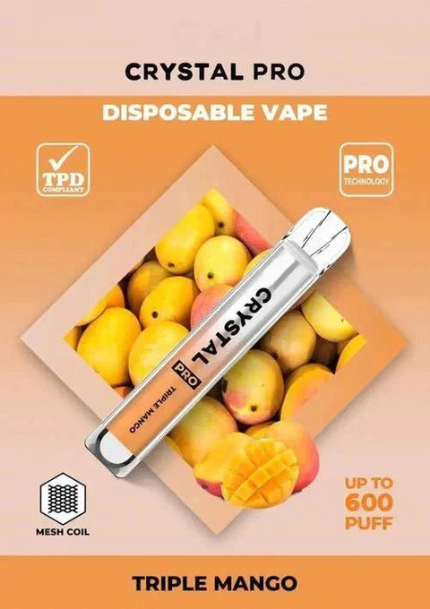 Shop The Crystal Pro 600 Disposable Vape Box of 10 - The Crystal Pro 600 Disposable Vape Box of 10 - Vape Blaze