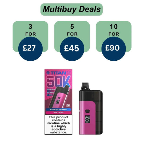 Shop Titan X 50K Prefilled Pod Kit - Only £9.99 - Titan X 50K Prefilled Pod Kit - Only £9.99 - Vape Blaze