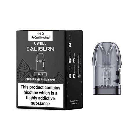 Shop Uwell Caliburn A3S Replacement Pods - 4pack - Uwell Caliburn A3S Replacement Pods - 4pack - Vape Blaze