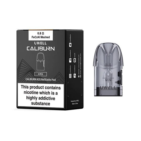 Shop Uwell Caliburn A3S Replacement Pods - 4pack - Uwell Caliburn A3S Replacement Pods - 4pack - Vape Blaze