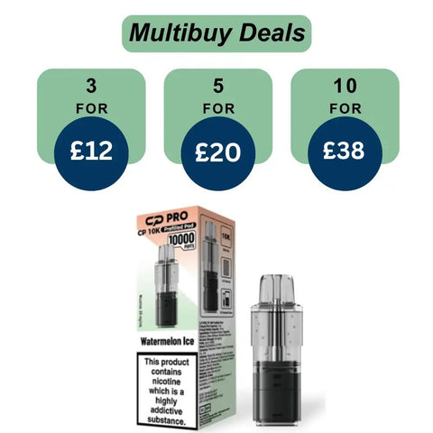 Shop Watermelon Ice Crystal Pro CP10k Prefilled Pods - £4.99 or 3 For £12 - Watermelon Ice Crystal Pro CP10k Prefilled Pods - £4.99 or 3 For £12 - Vape Blaze