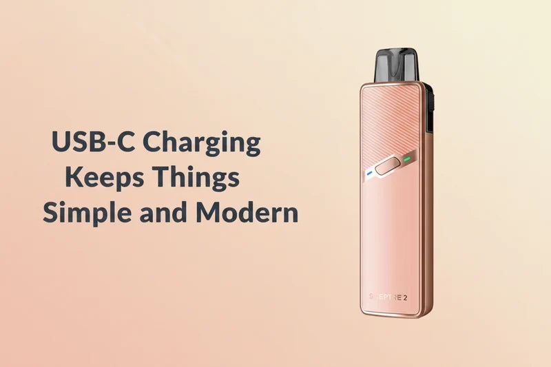 USB-C charging keeps things simple and modern